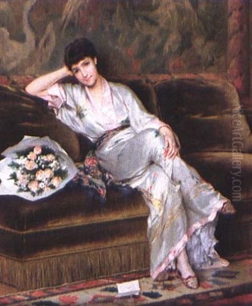 Le Billet Doux Oil Painting by Gustave Leonhard de Jonghe