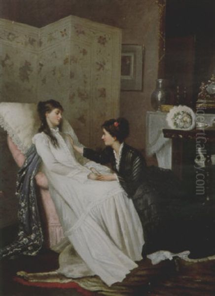 The Visit Oil Painting by Gustave Leonhard de Jonghe