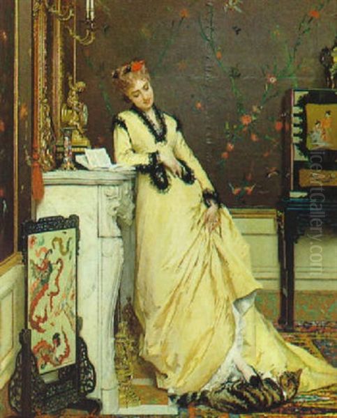 Liebevolle Ablenkung Oil Painting by Gustave Leonhard de Jonghe