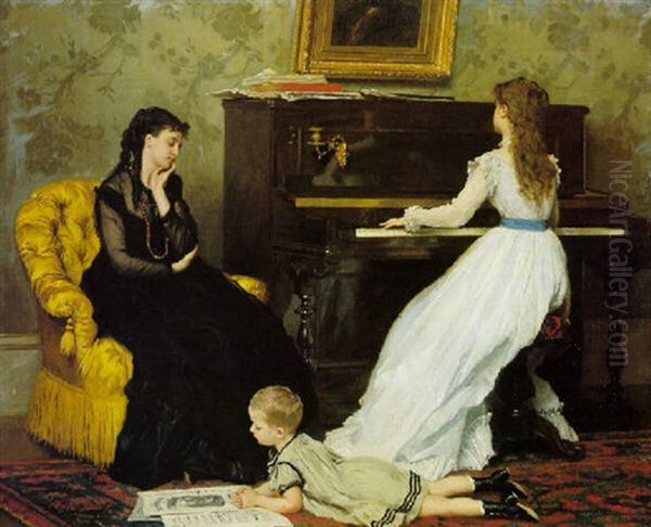 Practicing Oil Painting by Gustave Leonhard de Jonghe