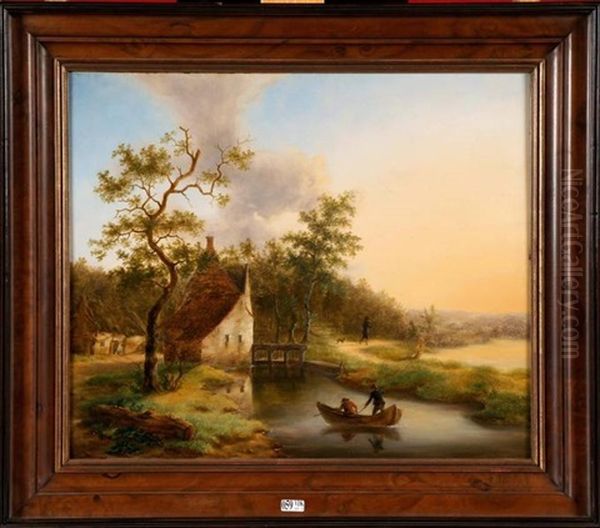 Paysage Anime Oil Painting by Jean-Baptiste de Jonghe