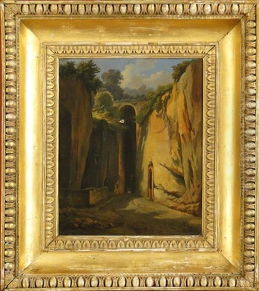 Entree De Grotte A Naples Oil Painting by Jean-Baptiste de Jonghe