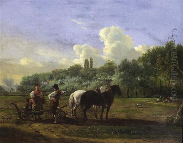 Le Repos Du Laboureur Oil Painting by Jean-Baptiste de Jonghe