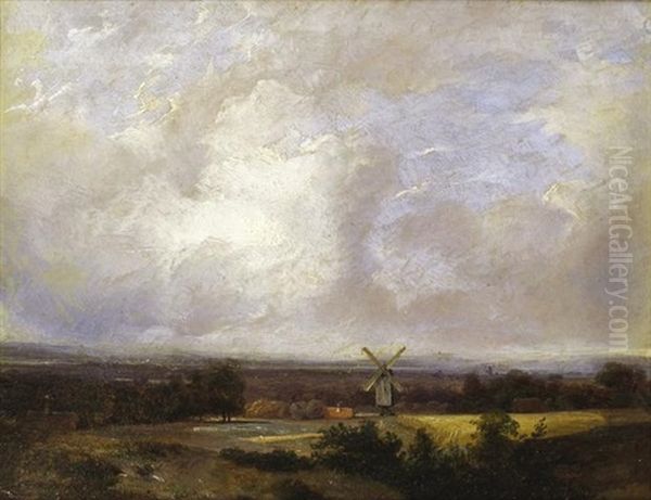 Paysage Au Moulin Oil Painting by Jean-Baptiste de Jonghe