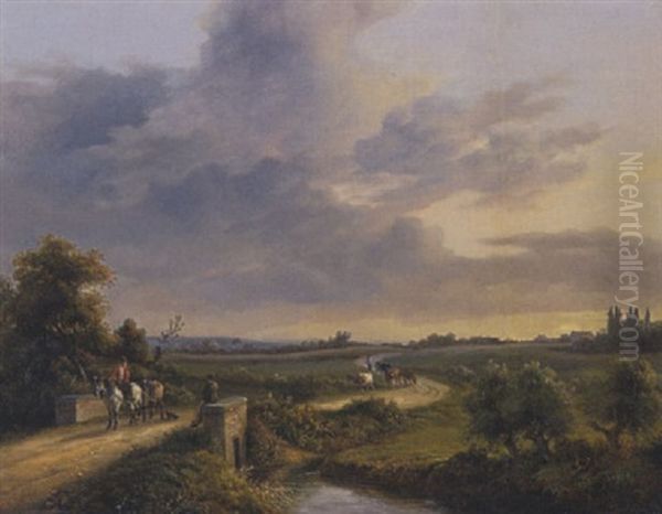 Sommerlandschaft Oil Painting by Jean-Baptiste de Jonghe