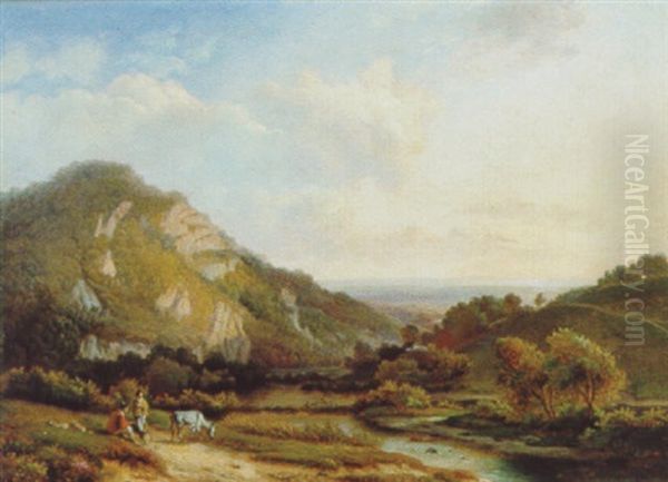 Fluslandschaft Mit Rastenden Oil Painting by Jean-Baptiste de Jonghe