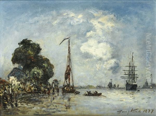 La Peche Dans L'estuaire by Johan Barthold Jongkind