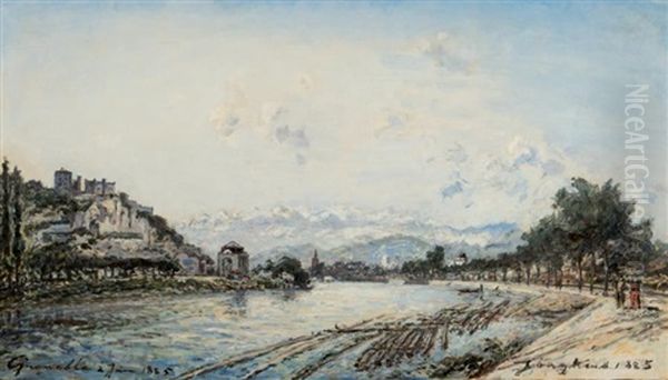 Le Fort Rabot Et La Porte De France A Grenoble Oil Painting by Johan Barthold Jongkind