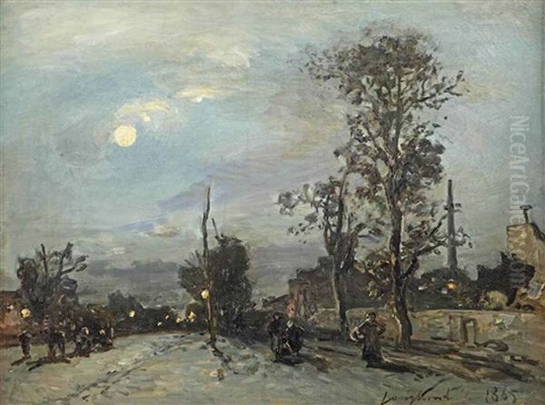 Rue Au Clair De Lune, Paris by Johan Barthold Jongkind