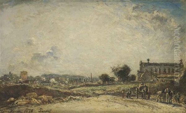 Percement Du Nouveau Boulevard De Port-royal, Paris Oil Painting by Johan Barthold Jongkind