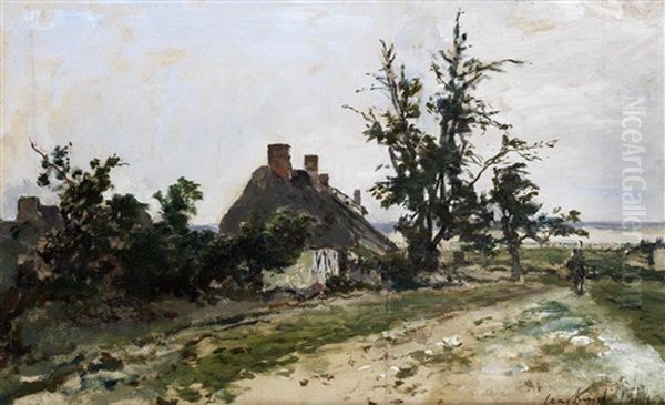 Chaumiere Dans Un Paysage Oil Painting by Johan Barthold Jongkind