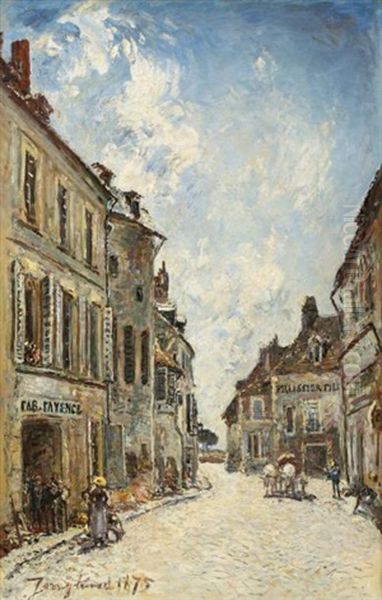 La Rue Saint-genest A Nevers Oil Painting by Johan Barthold Jongkind