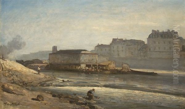 Bord De Seine, Paris Oil Painting by Johan Barthold Jongkind