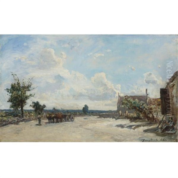 Rue A Saint-parize-le-chatel, Pres De Nevers Oil Painting by Johan Barthold Jongkind