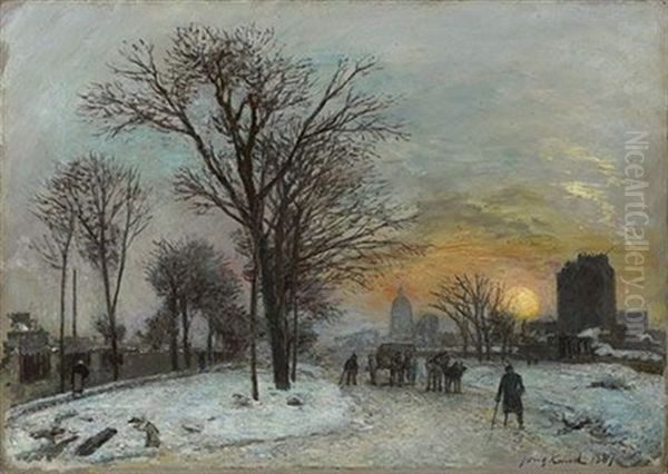 Le Boulevard De L'observatoire Oil Painting by Johan Barthold Jongkind