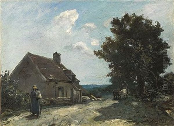 Saint-parize-le-chatel Oil Painting by Johan Barthold Jongkind