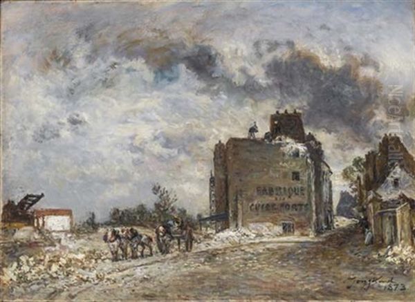 Demolition De La Rue Des Francs-bourgeois, Paris Oil Painting by Johan Barthold Jongkind