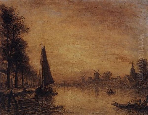 Canal Et Moulins by Johan Barthold Jongkind