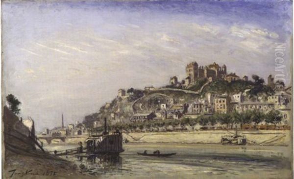 Lyon, Fourviere Vue Des Quais De Saone Oil Painting by Johan Barthold Jongkind