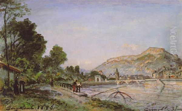 Les Bords De L'isere A Grenoble Au Printemps Oil Painting by Johan Barthold Jongkind