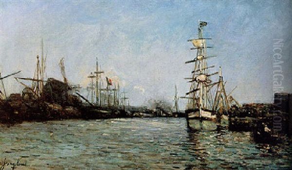 Port En Hollande Oil Painting by Johan Barthold Jongkind