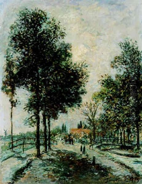 Route De Rotterdam A Gouda Oil Painting by Johan Barthold Jongkind