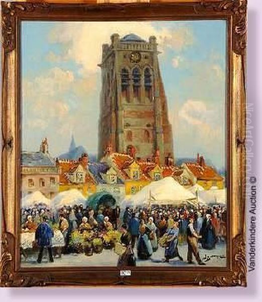 Marche De Furnes Oil Painting by Willem Bataille