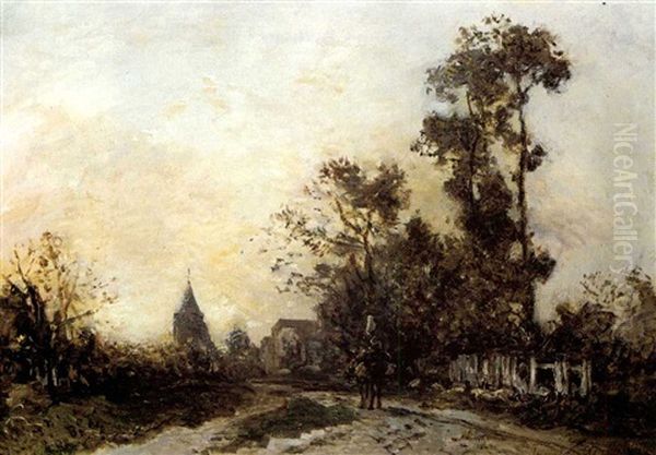 Rue A La Campagne Oil Painting by Johan Barthold Jongkind