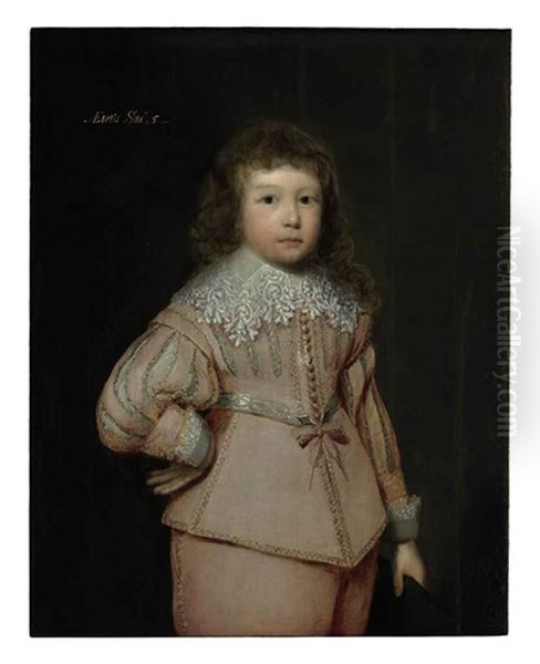 Portrait Of A Young Boy (lucius Cary, 3rd Viscount Falkland?) Oil Painting by Cornelis Jonson Van Ceulen