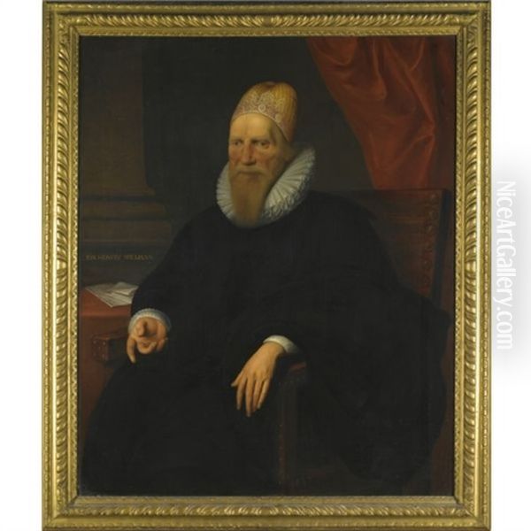 Portrait Of Sir Henry Spelman (1564-1641) Oil Painting by Cornelis Jonson Van Ceulen