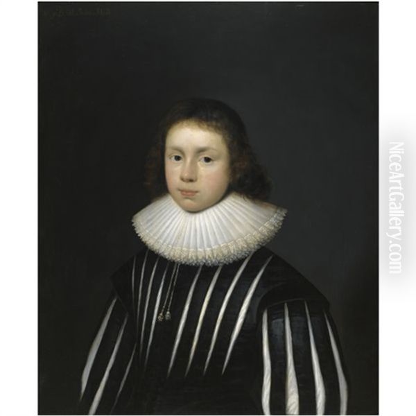 Portrait Of Edward Heath (1612-1669) Oil Painting by Cornelis Jonson Van Ceulen