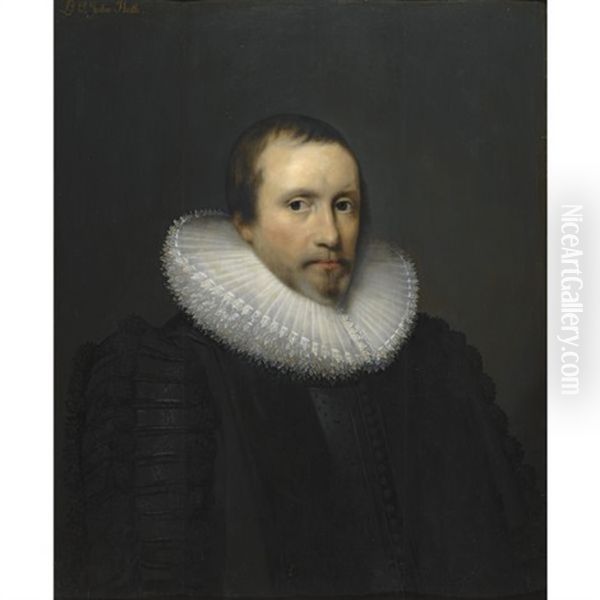 Portrait Of Sir Robert Heath (1575-1649), Lord Chief Justice Of England Oil Painting by Cornelis Jonson Van Ceulen