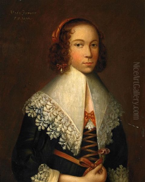 Halbportrat Der Alida Janson Oil Painting by Cornelis Jonson Van Ceulen