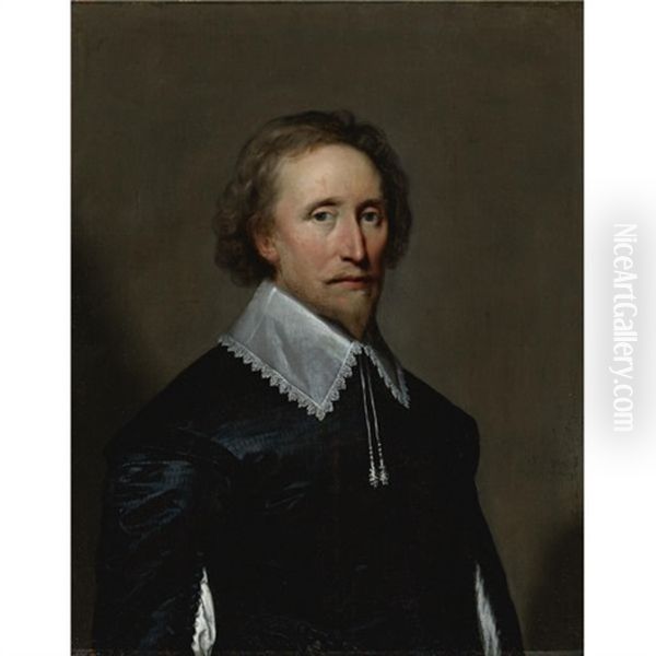 Portrait Of A Man, Said To Be Philip Herbert, Earl Of Montgomery, And Fourth Earl Of Pembroke Oil Painting by Cornelis Jonson Van Ceulen