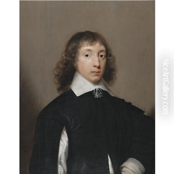 Portrait Of Sir John Heath (1614-1691) Oil Painting by Cornelis Jonson Van Ceulen