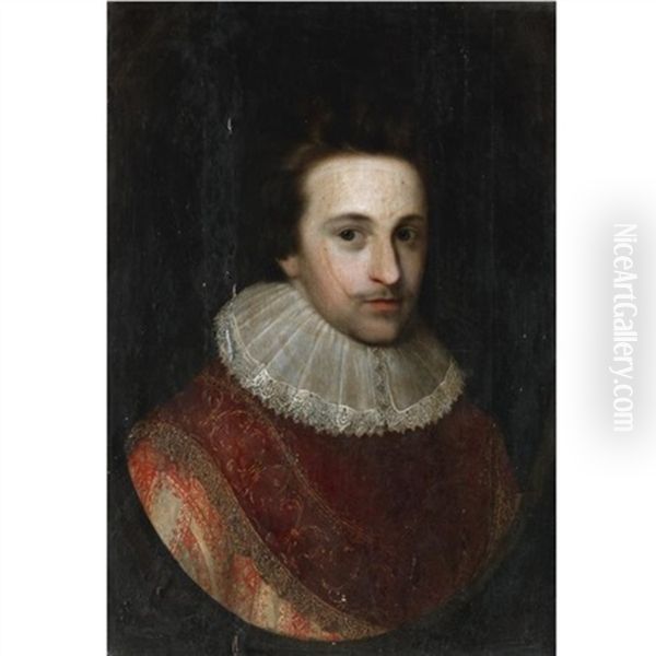 Portrait Of Sir John Nicholas Martyn Oil Painting by Cornelis Jonson Van Ceulen