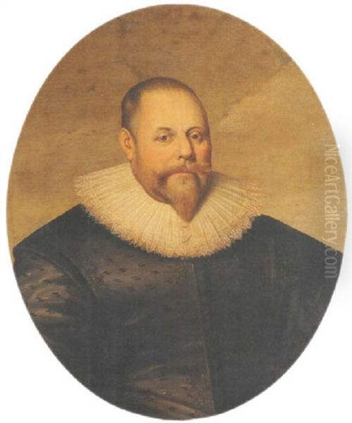 Portrait Of Ralph Hawtry Oil Painting by Cornelis Jonson Van Ceulen