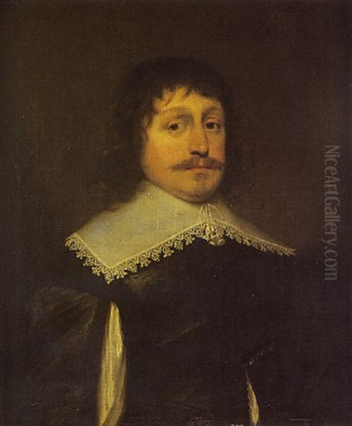 Portrait Of A Man (john Hawkey?) Oil Painting by Cornelis Jonson Van Ceulen