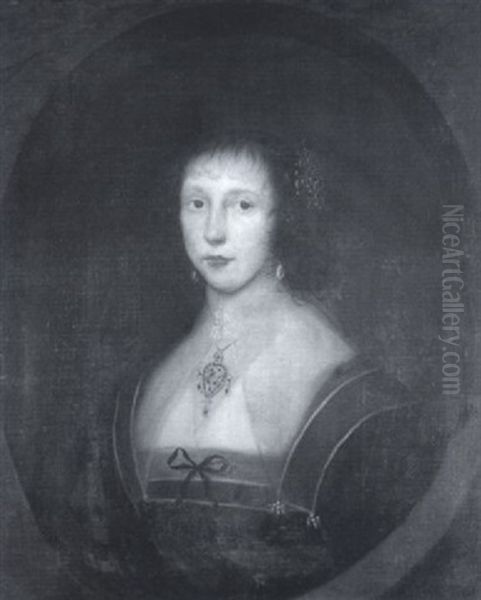 Portrait Of Margaretta Uxor Jacobi Oxinden De Den Oil Painting by Cornelis Jonson Van Ceulen