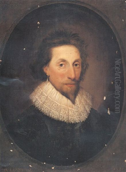 Portrait Of William Lenthall Oil Painting by Cornelis Jonson Van Ceulen