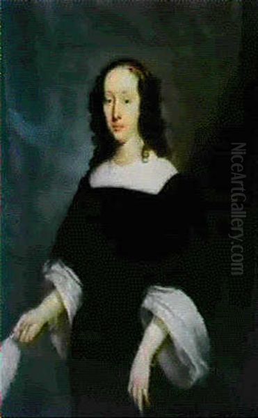 Portrait De Jeune Femme Oil Painting by Cornelis Jonson Van Ceulen