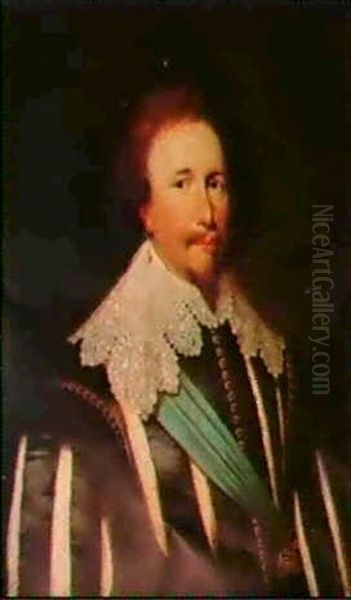 Portrait Of Edward Sackville, 4th Earl Of Dorset Oil Painting by Cornelis Jonson Van Ceulen