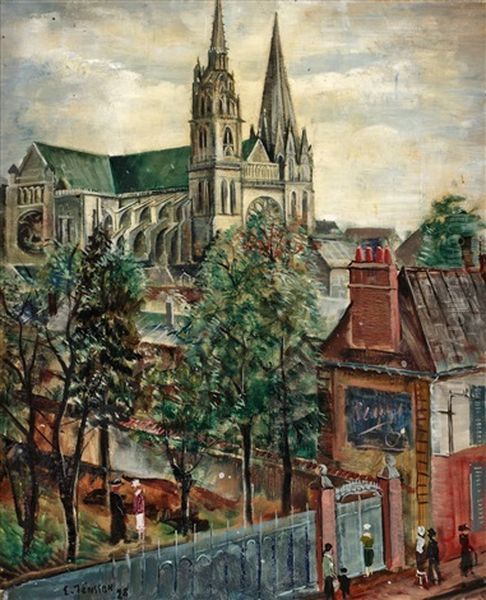 Katedralen I Chartres Oil Painting by Erik Joensson