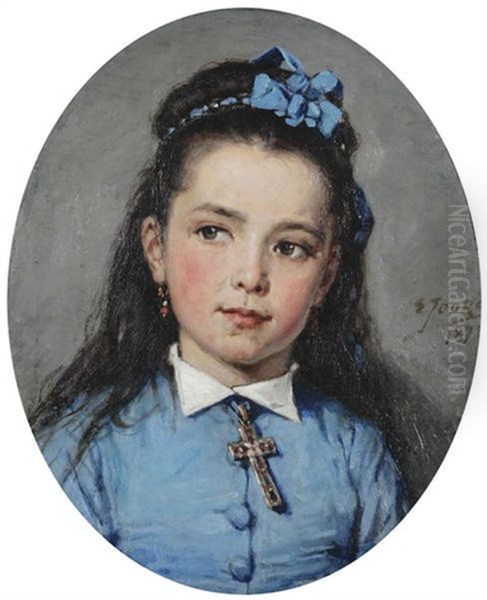 Portrait D'une Fille Oil Painting by Eugene Joors