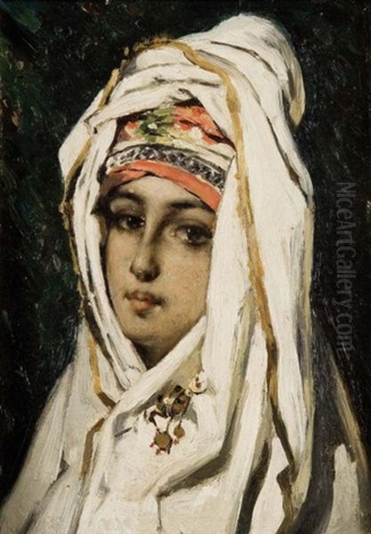 Portrait De Rosalie V. D. Stappen En Costume Oriental Oil Painting by Eugene Joors