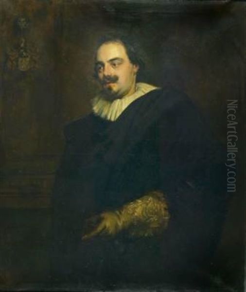 Portrat Eines Mannes Mit Goldenem Handschuh, Nach Van Dyck by Eugene Joors