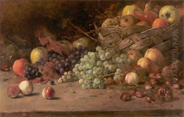 Stilleben Mit Obst Und Esskastanien Oil Painting by Eugene Joors