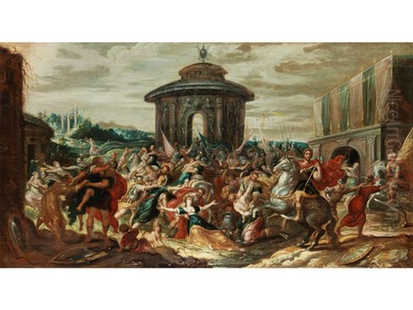 Raub Der Sabinerinnen Oil Painting by Hans Jordaens III