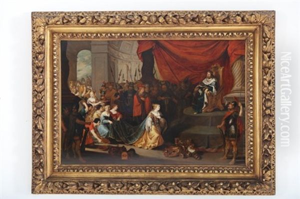 Salomone E La Regina Di Saba Oil Painting by Hans Jordaens III