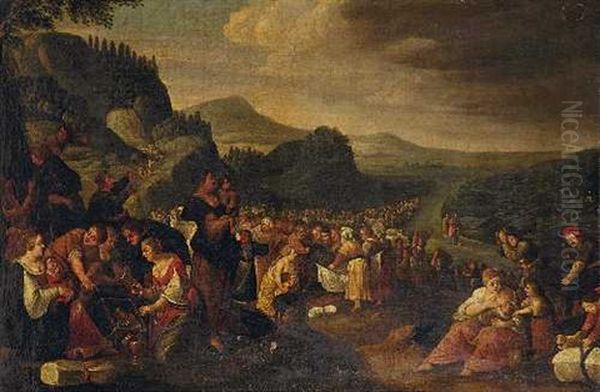 Der Zug Der Israeliten Durch Das Rote Meer Oil Painting by Hans Jordaens III